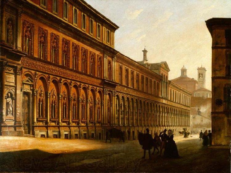 Luigi Premazzi Veduta dell Ospedale Maggiore di Milano Norge oil painting art